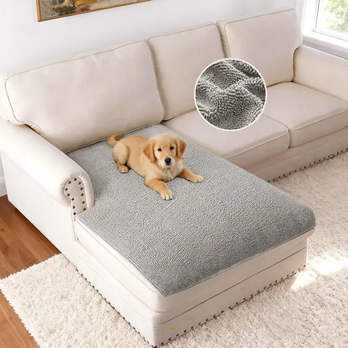 Vista 15 de H.VERSAILTEX Funda Antideslizante para Sofá de Mascotas Protector de Cama de Perro de Chenilla Funda de Sofá Gruesa y Suave Apta para Mascotas