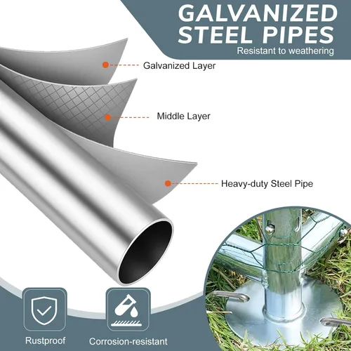 Vista 2 de Outvita Gallinero, Casa Grande de Metal para Pollos de 13×10 pies, Jaula de Hábitat de Aves de Corral con Cubierta Impermeable, Gallinero