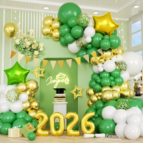 Vista 15 de Kit de Guirnalda de Globos de Navidad, 108 Piezas Globos Retro Verde Oscuro Rojo Oro Arco con Globos 4D, Globos de Caramelo en Forma de Bastón