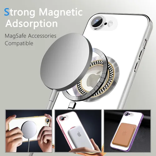 Vista 411 de Misscase Funda magnética con purpurina para iPhone 11 compatible con MagSafe, protección completa, delgada, a prueba de golpes, antiarañazos