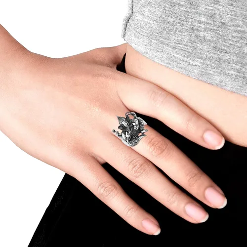 Vista 5 de AeraVida - Anillo de plata de ley 925 con figura de Ganesh