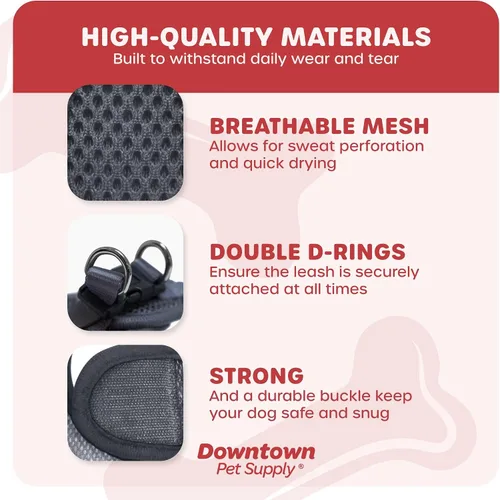Vista 63 de Downtown Pet Supply Arnés para perro Step-in – Sin tirones, malla acolchada ajustable con ribete reflectante, correa de hebilla segura – Arnés