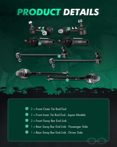 Vista 3 de scitoo 8pc delantero y trasero Sway Bar Links interior exterior corbata Rod Ends completo para HONDA CR-V 2007 2008 2009 2010 2011