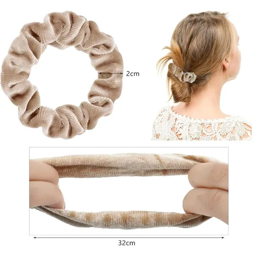 Vista 2 de 22 piezas de bandas elásticas de terciopelo para el cabello, bandas elásticas para el cabello, ligas clásicas para cola de caballo para mujer