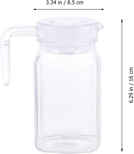 Vista 2 de IMIKEYA Jarra de agua de plástico de 20.3 fl oz, jarra de agua de plástico inastillable, ideal para té helado, sangría, limonada, jugo, leche y más