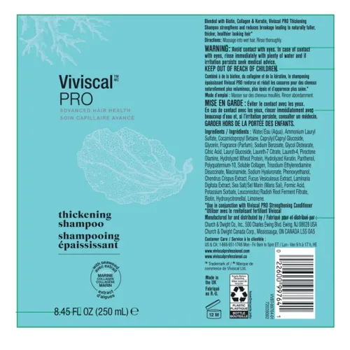 Vista 2 de Viviscal Champú profesional fino a grueso, 8.5 fl oz