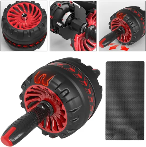 Vista 8 de TOYANDONA Rueda de rodillo de rebote automático con alfombrilla para entrenamiento de núcleo, equipo de fitness para hombres y mujeres, entrenador
