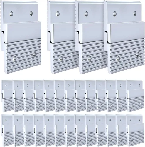 Vista 10 de Apragaz Tacos franceses, colgador de fotos y espejos resistentes con tornillos, mantiene el nivel, aluminio, soporta 30 libras por par, 2 pulgadas