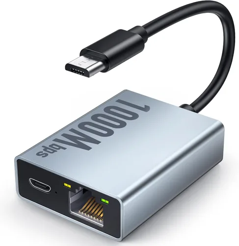 Vista 12 de ELECTOP Adaptador Ethernet de 1000 Mbps para Chromecast con Google TV, USB tipo C a RJ45 Gigabit Ethernet adaptador de red compatible con Google TV