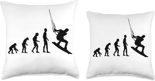 Vista 3 de Kitesurf Evolution Kitesurfing Kitesurfer Funny Throw Pillow