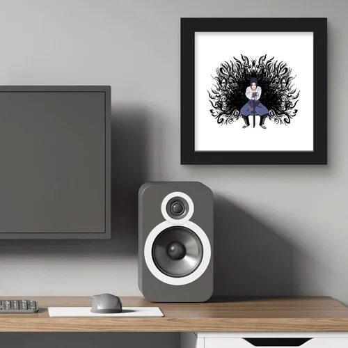 Vista 6 de Gallery Pops Naruto Shippuden - Sasuke Uchiha Amaterasu - Arte de pared, versión enmarcada negra, 12 x 12 pulgadas