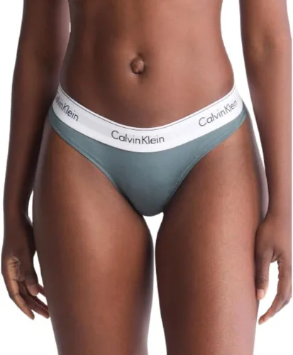 Vista 5 de Calvin Klein Calzones estilo tanga de algodón modernas para mujer Negro