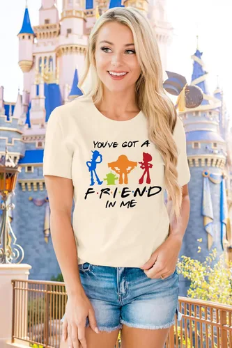 Vista 3 de Camiseta mágica con texto en inglés "You've Got a Friend", camiseta mágica con estampado de letras divertidas, camisetas de manga corta
