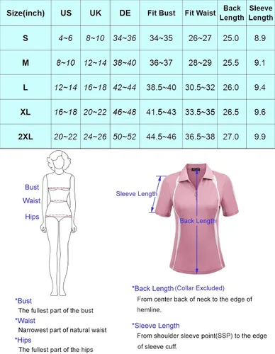 Vista 3 de JACK SMITH Polo de golf deportivo de manga corta que absorbe la humedad para mujer