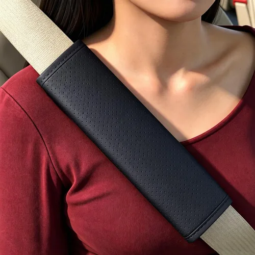 Vista 9 de Almohadillas para cinturón de seguridad, fundas de cuero para cinturón de seguridad, cojín de conducción más cómodo, ayuda a proteger tu cuello