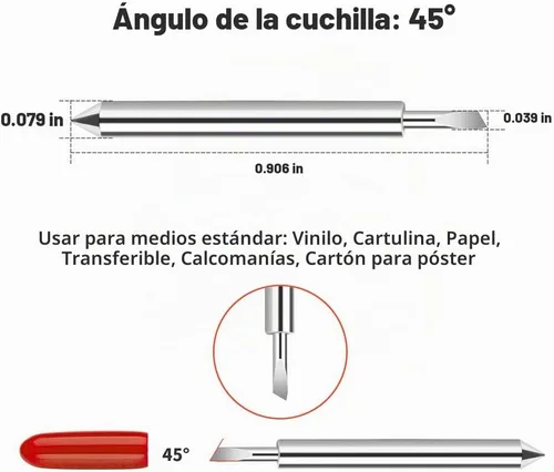 Vista 3 de 30 cuchillas de corte estándar de 45 grados, cuchillas de repuesto compatibles con Explore 4/3/Air 2/Air/Air One/Maker