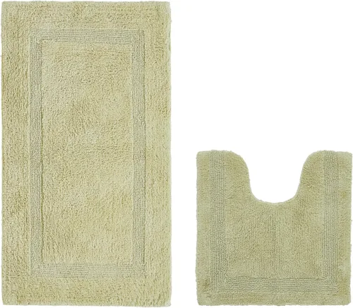 Vista 47 de Better Trends Alfombra de Inodoro en Forma de U Cubierta de Asiento de Inodoro de Lujo 100% Algodón Absorbente de Agua, Cubierta de Tapa Reversible