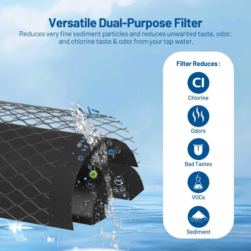 Vista 6 de Cartuchos de repuesto de filtro de agua de 2 etapas de 10 x 4.5 pulgadas para toda la casa, sedimento plisado de 20 micras y filtros de agua