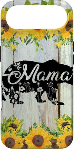 Vista 27 de Mama Bear Rustic Woodgrain Sunflowers Farmhouse Country Mom Case for iPhone 17