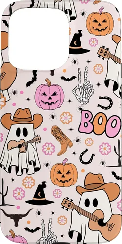 Vista 31 de Spooky Ghost Cowboy Cute Halloween Boo Western Retro Pastel Case for iPhone 17