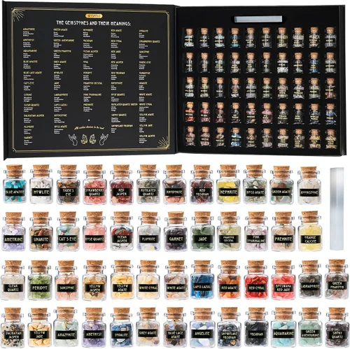 Vista 13 de Wyspell Juego de Cristales de Acuario – 6 Cristales de Acuario en Bruto y Piedras Curativas – Regalos de Acuario para Mujeres – Regalos