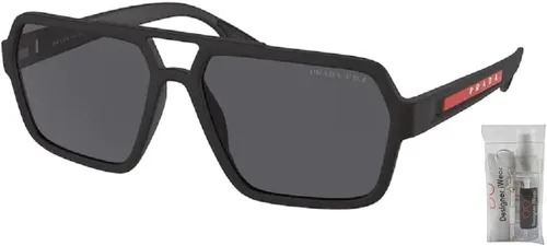 Vista 2 de Prada PS01XS Rectangle Sunglasses for Men BUNDLE With Designer iWear Complimentary Eyewear Kit