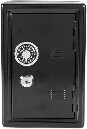 Vista 7 de Yosoo Caja de dinero para niños, caja de dinero, contraseña, monedas, ahorro de caja fuerte, estilo caja de regalo, con 2 llaves (negro)