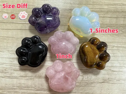 Vista 2 de YATOJUZI Piedras de preocupación de cristal de amatista para la ansiedad, cristales naturales y piedras curativas, piedra de preocupación de pata