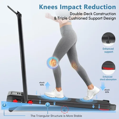 Vista 6 de Walking Pad with Handle Bar and Incline, 3 in 1 Under Desk Treadmill with Hiking Mode, 2.5HP Low Noise Walking Treadmill Pad with Remote