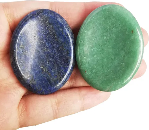 Vista 16 de Piedra calmante para el pulgar, en forma de gota, para relajar el estrés y curación con cristal Reiki, cabe en la palma de la mano