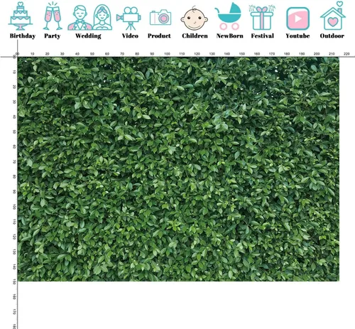 Vista 3 de Fondo de fotografía de hojas verdes primaverales de 7 x 5 pies, para fiestas, eventos, fotografía, telón de fondo de hojas naturales, fondo
