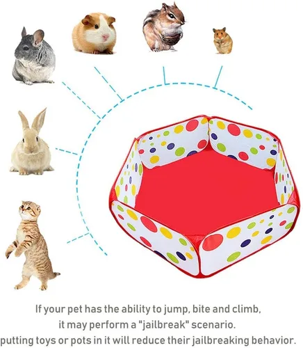 Vista 8 de 2 paquetes de corralito portátil para animales pequeños, valla de ejercicio para mascotas para exteriores/interiores, accesorios para conejillos