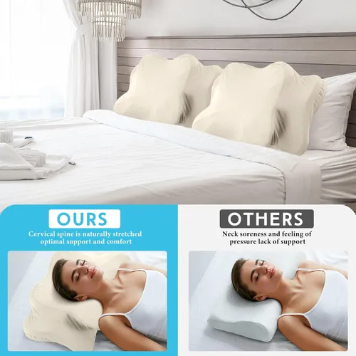 Vista 5 de Hahafelt Funda de almohada refrescante para el cuello cervical (solo funda de almohada) Funda de almohada ergonómica con cremallera, funda