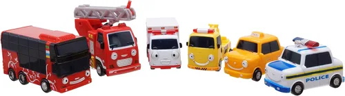 Vista 2 de Tayo The Little Bus Special Friends Set 1 – Regalos de Navidad y cumpleaños para niños, ¡compatible con sets de juego grandes! Incluye los populares