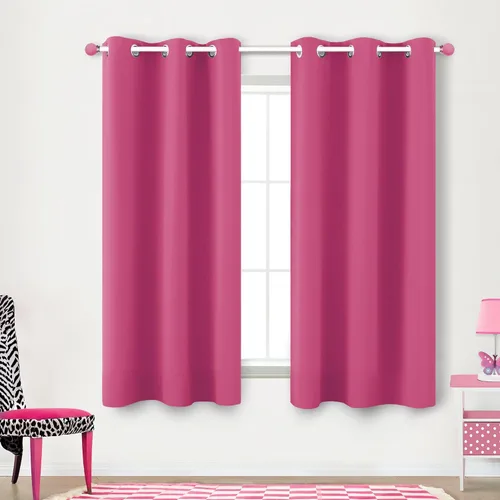 Vista 90 de KOUFALL Cortinas de Baño Aqua para Ventana, Juego de 2 Paneles Decoración Costera Cortinas Cortas Opacas para Ventana Pequeña de Cocina Puerta