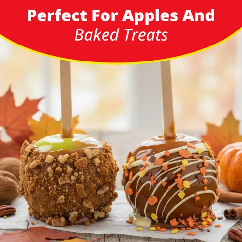 Vista 5 de Concord Foods Kit de manzana caramelo: regalo favorito de otoño - ¡Disfruta de manzanas masticables! Hace 10 manzanas de caramelo por caja, 5 onzas