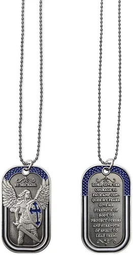 Vista 5 de Collar con dije de collar con dije de placa de perro de San Miguel el Arcángel