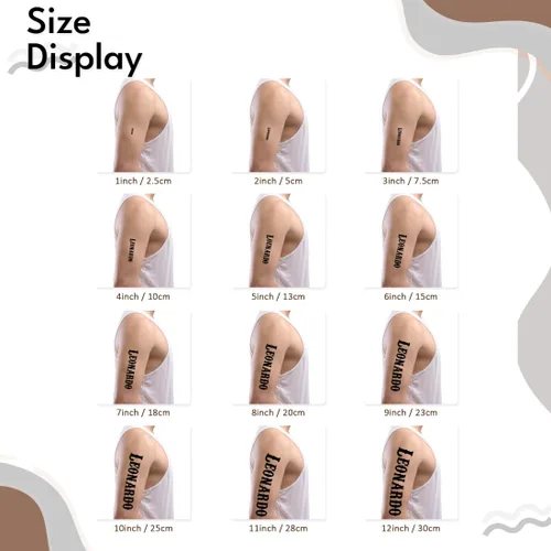 Vista 9 de Tatuajes temporales realistas personalizados, diseños de texto con nombre personalizado, crea tus propios tatuajes falsos para adultos, hombres