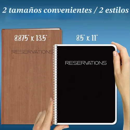 Vista 6 de BookFactory Libro de Reservas para Restaurantes, Wire-O, Negro, 120 Páginas