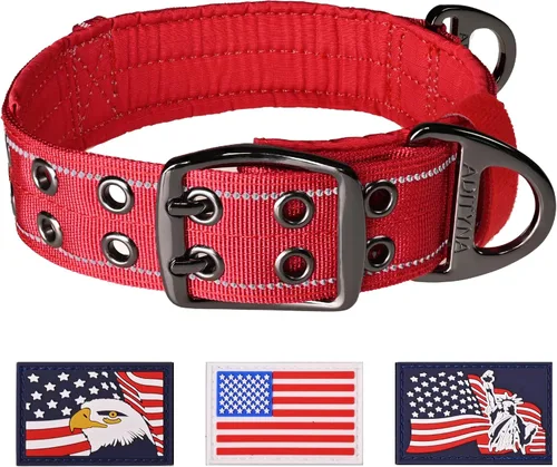 Vista 29 de ADITYNA Collar de perro resistente para perros extra grandes con mango de Collar táctico de camuflaje para caminar, entrenar, uso diario