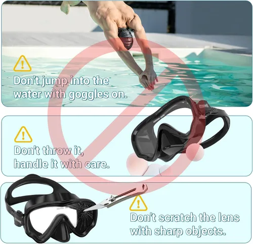 Vista 7 de Gafas de natación para adultos, hombres y mujeres, con cubierta de nariz, vidrio templado de 180°, visión clara, máscara de piscina, gafas de buceo