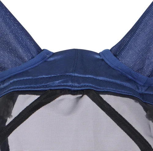 Vista 68 de Harrison Howard Máscara de mosca de caballo luminosa profesional estándar con orejas protección UV para caballo, azul y plateado, pequeño poni Azul
