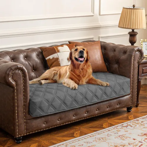Vista 59 de Ameritex Funda impermeable para cama de perro, manta para mascotas con parte trasera antideslizante para muebles, cama, sofá