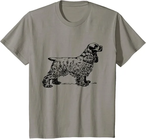 Vista 33 de Cocker Spaniel - Camiseta para perro Cocker Spaniel, gris, S Asfalto
