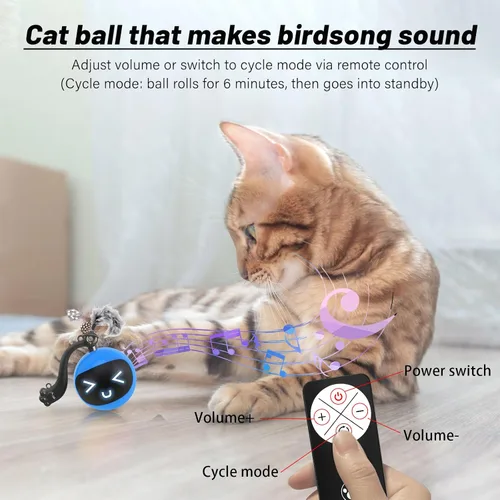 Vista 5 de Juguetes interactivos para gatos, simulación interior juguetes de caza para gatos, capucha de caza con bola de gato