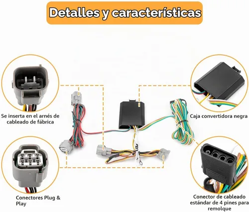 Vista 2 de WeiSen Arnés de cableado de remolque de 4 pines apto para Tacoma apto para T100 1993-2015