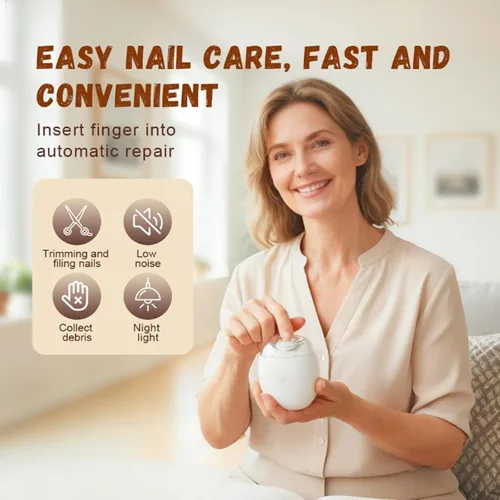 Vista 2 de Cortaúñas eléctrico automático, amoladora de uñas automática universal, molinillo de uñas, molinillo de uñas para uñas gruesas, con luz LED y 3