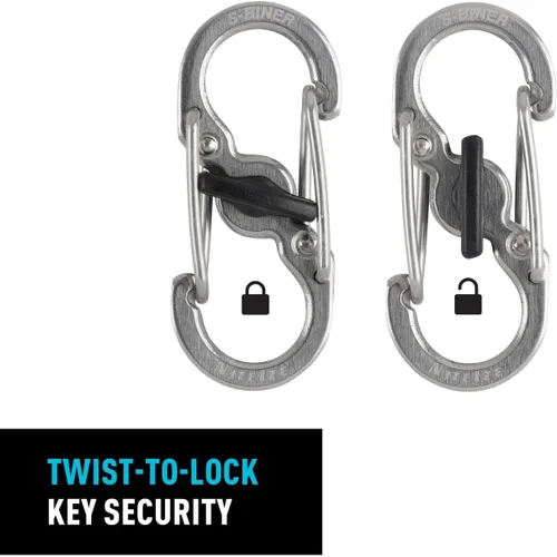 Vista 3 de Nite Ize Bigfoot Locker KeyRack - Soporte de acero inoxidable para coche, casa y otras llaves - Mosquetón con S-Biners - Capacidad para 15 llaves a
