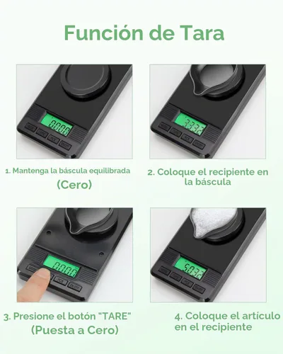 Vista 5 de Báscula de miligramos de 1.76 oz/0.00 oz, báscula digital de mg, peso de calibración de 1.76 oz 7 Units, One-touch Tare, Piece Counting, LCD