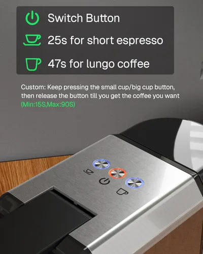 Vista 3 de HBN 3 en 1 para cápsulas Nespresso, cápsulas K-Cup y café molido, cafetera múltiple de una sola porción, máquina de café espresso programable de 19
